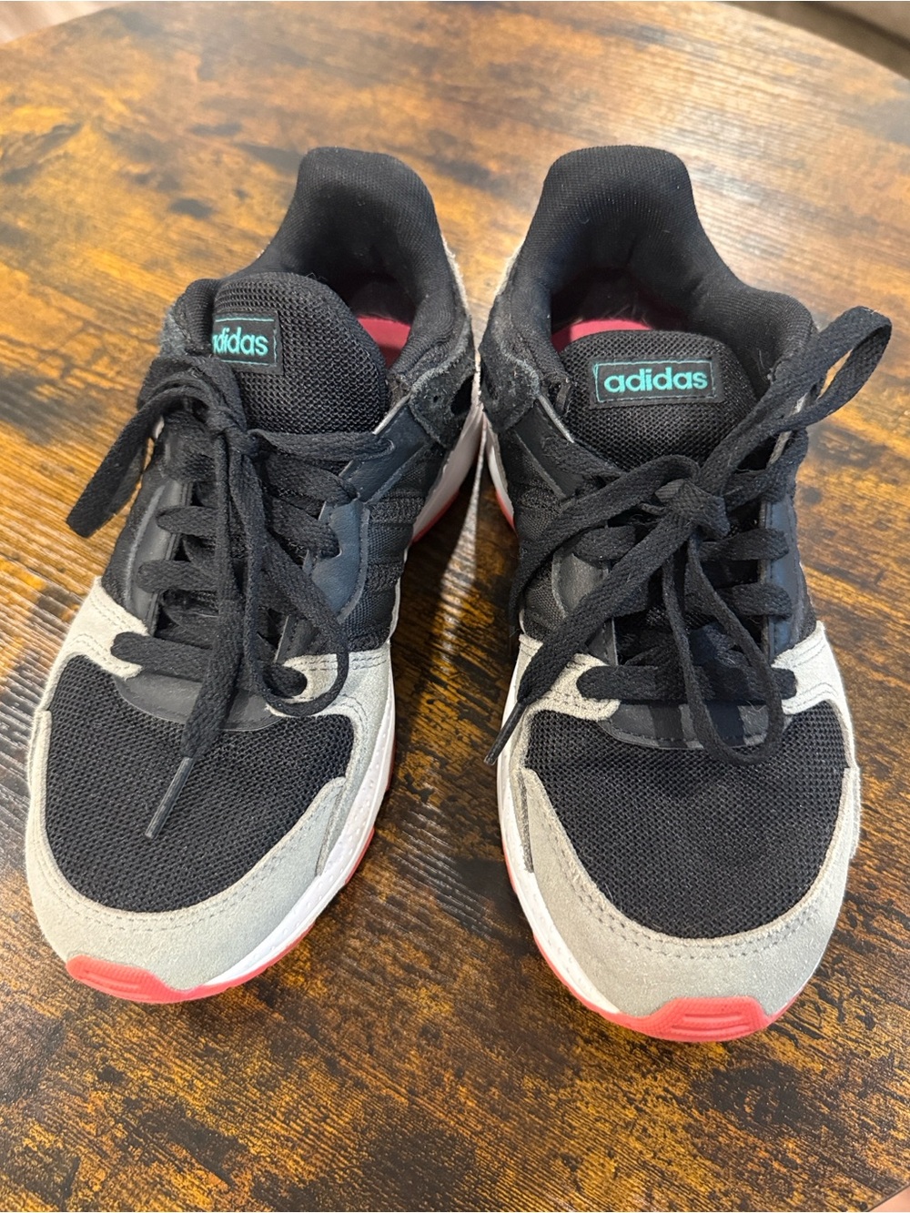 adidas Black, Gray & Pink Low-Top Sneakers